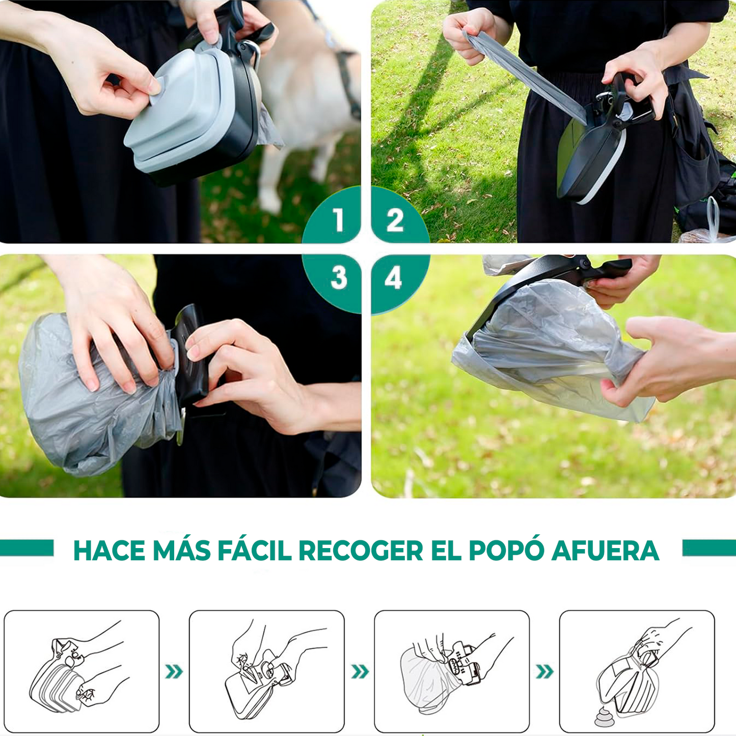 Recolector de Desechos para Mascotas (incluye bolsas)