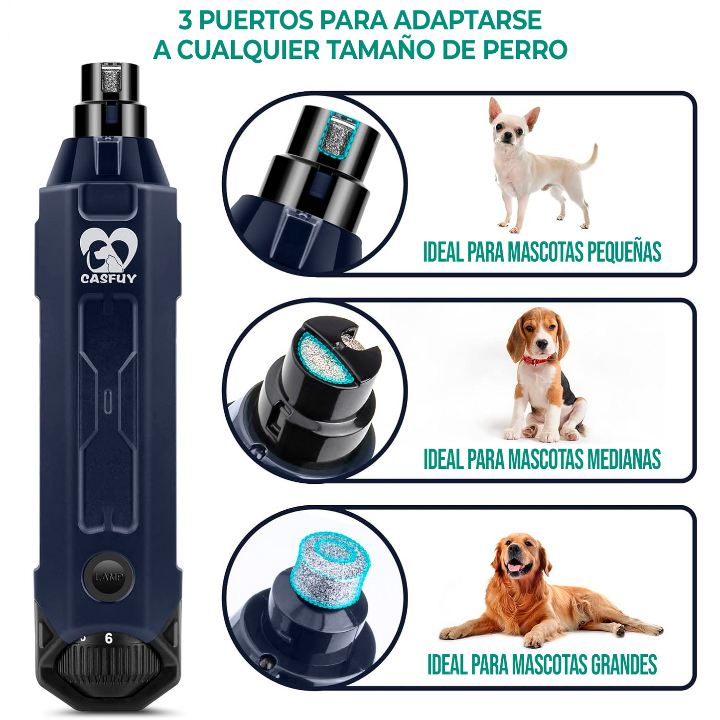 Cortaúñas y Pulidor Eléctrico para Perros y Gatos